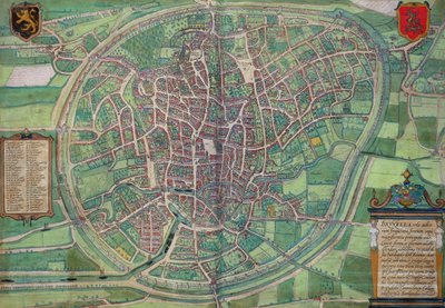 Byplan for Brussel, fra 'Civitates Orbis Terrarum' av Georg Braun (1542-1622) og Frans Hogenburg (1635-90), ca. 1572 av Joris Hoefnagel