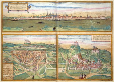 Metz, Wurtzburg og Sittensen, fra Civitates Orbis Terrarum av Georg Braun (1541-1622) og Frans Hogenburg (1535-90), ca. 1572 av Joris after Hoefnagel