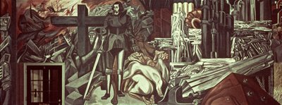 Cortez and the Cross, fra The Epic of American Civilization av José Clemente Orozco