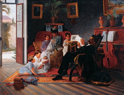Scene av Adolfo Pintos familie av José Ferraz de Almeida Júnior