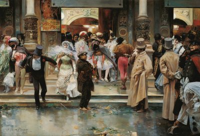 Leaving the Masqued Ball - Garcia y Ramos, Jose (1852-1912) - 1905 - Olje på lerret - 70,5x104,1 - Museo Carmen Thyssen, Malaga av José García Ramos