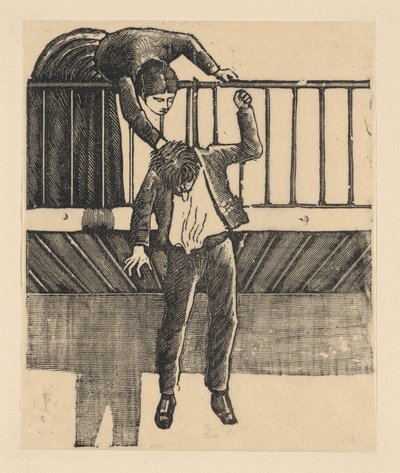 En kvinne som oppdager en mann som har begått selvmord ved å henge seg fra en bal..., ca. 1900-1910. av José Guadalupe Posada
