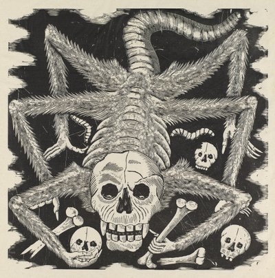 Calavera huertista, ca. 1914, trykt 1930 (foto-relieff etsing med gravering) av José Guadalupe Posada