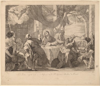Nattverden i Emmaus av José del Castillo, after Mateo Cerezo the younger