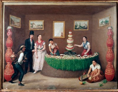 Chufa Horchata Sellers (Orxata de Xufa eller Orxata De Xufla) Maleri av Augustin Arriete (1800-tallet) Mexico City, Historisk nasjonalmuseum, Chateau av Jose Agustin Arrieta