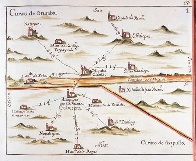 ALZATE, Jose Antonio (1737–1799). Vitenskapsmann og forfatter. Plan for Mexicos erkebispedømme. Sognet Otumba (Otumba eller Ozumba) og sognet Axapulco (Acapulco). 1767. Gravering av Jose Antonio Alzate. Gravering. SPANIA. CASTILE-LA-MANCHA. Toledo. Statspa av Jose Antonio Alzate