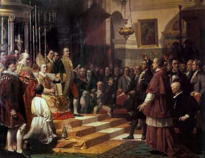 "Eden til Cortes de Cádiz i 1810." Maleri av Jose Casado de Alisal (1832-1886). 1863 av Jose Casado del Alisal