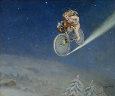 Christmas Delivery par Frappa, Jose (Joseph) (1854-1904), - Olje på lerret, 50,5x60,5 - Privat samling av Jose Frappa