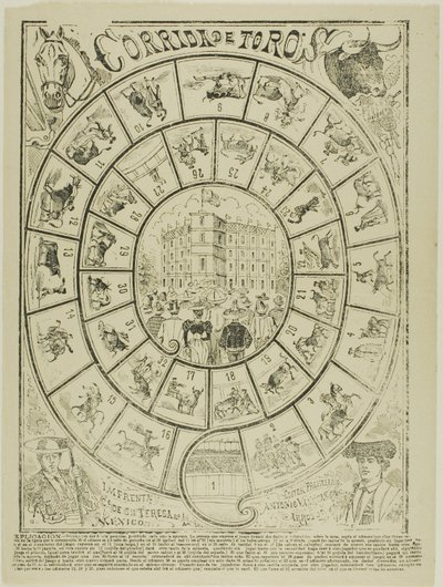 Terningspill ved tyrefekting av José Guadalupe Posada