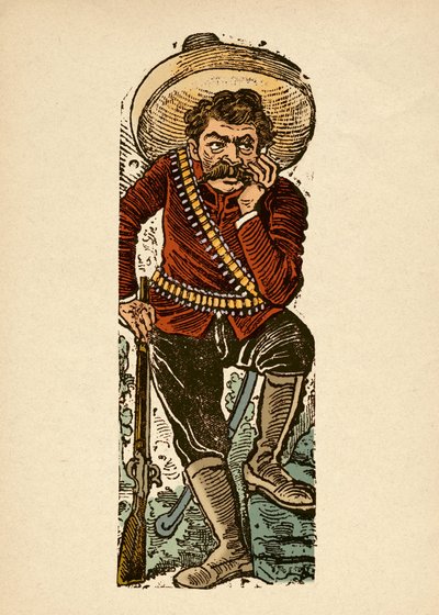 «Genovevo av O». Portrett av den revolusjonære Genovevo av O (1876–1952) under kommando av Emiliano Zapata (1879–1919) Mexico 1910–1912 av Jose Guadalupe Posada