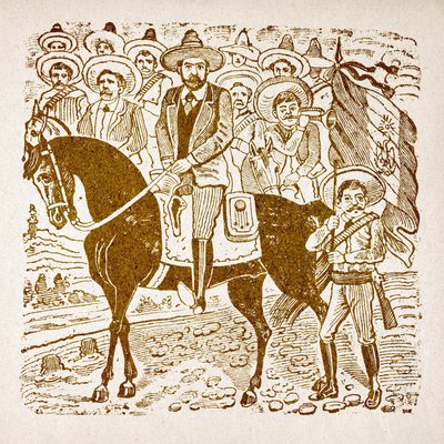 Mexico, den meksikanske revolusjonen av Jose Guadalupe Posada