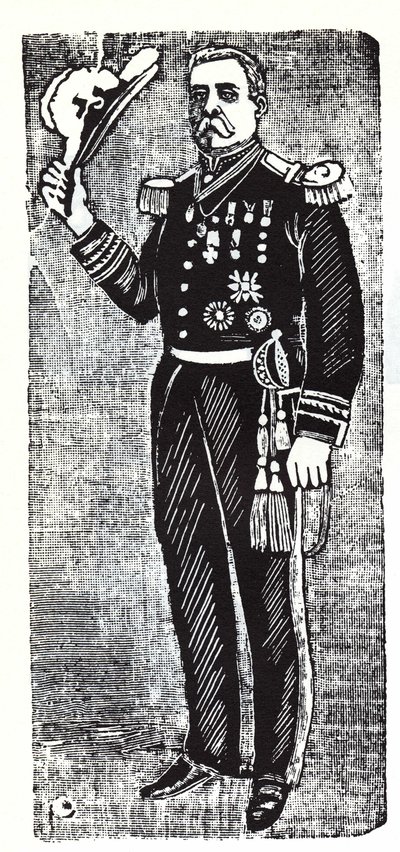 Portrett av Porfirio Diaz (1828-1915), president i republikken Mexico. Xylografi av Jose Guadalupe Inn (1852-1913). av José Guadalupe Posada