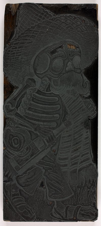 Trykkblokk for Massenes Calavera, nr. 2 av José Guadalupe Posada