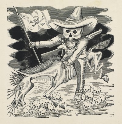 The Great Skull of Emiliano Zapata, ca. 1911-16, trykt 1930 (foto-relieff etsing med gravering) av José Guadalupe Posada