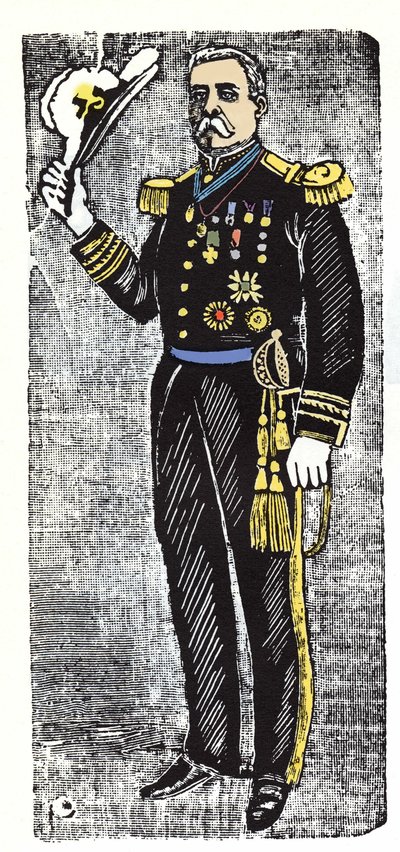 Den meksikanske revolusjonen (1910-1920): Porfirio Diaz (1828-1915), president i republikken Mexico. Xylografi av Jose Guadalupe Inn (1852-1913). av José Guadalupe Posada