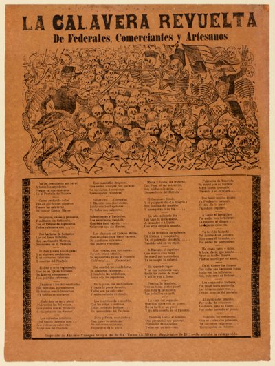 Der rebellische Calavera der Bundesarmee, Kaufleute und Handwerker av José Guadalupe Posada