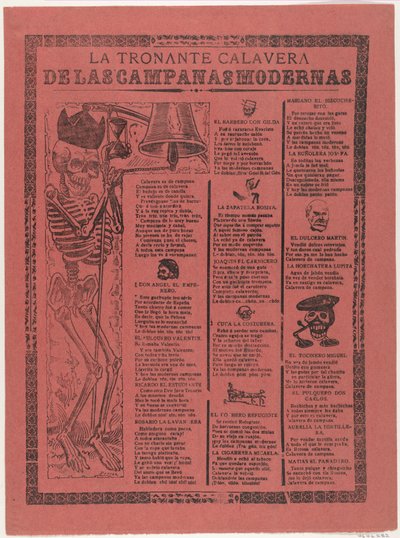 Das donnernde Skelett der modernen Glocken av José Guadalupe Posada