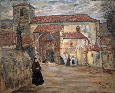 Landsbykirke, 1906 (oljemaleri) av Jose Gutierrez Solana