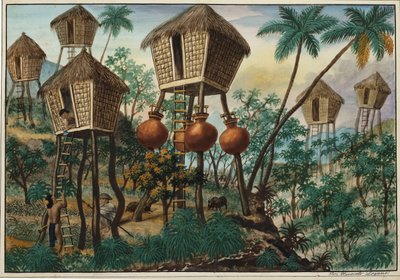 Manila og omegn: Huts of the Mountain Indians av Jose Honorato Lozano