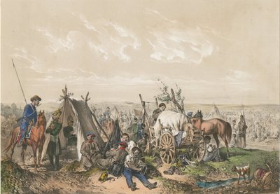 En scene fra uavhengighetskrigen i Ungarn i 1849, ca. 1849 av Josef Anton Strassgschwandtner