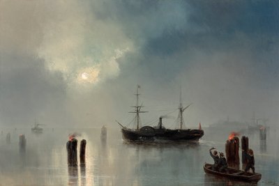 Nattkjøring i lagunen av Josef Carl Berthold Püttner
