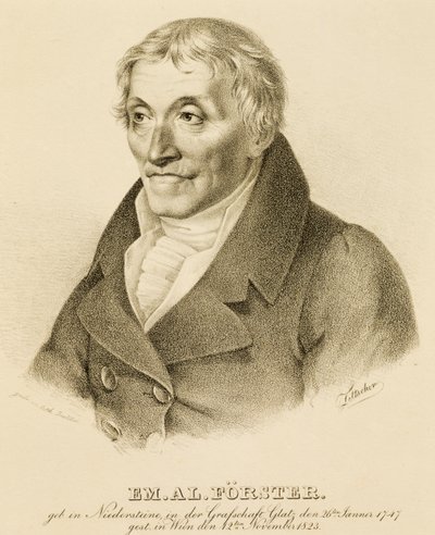 Portrett av Emanuel-Aloys Forster (1748-1823), komponist og lærer i kontrapunkt (litografi) av Josef Eduard Teltscher