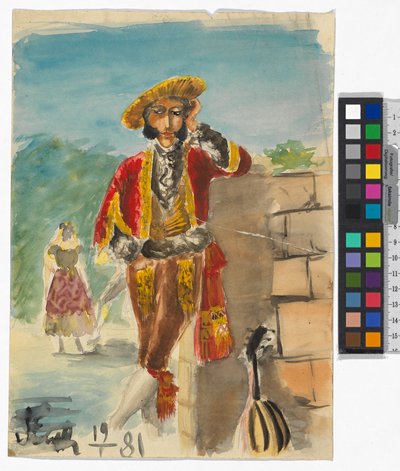 Kostümfiguren (Spanier?) av Josef Engelhart