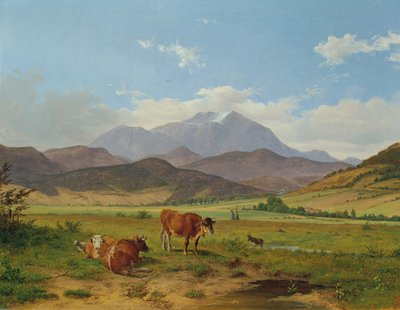 landskap med snøfjell av Josef Feid