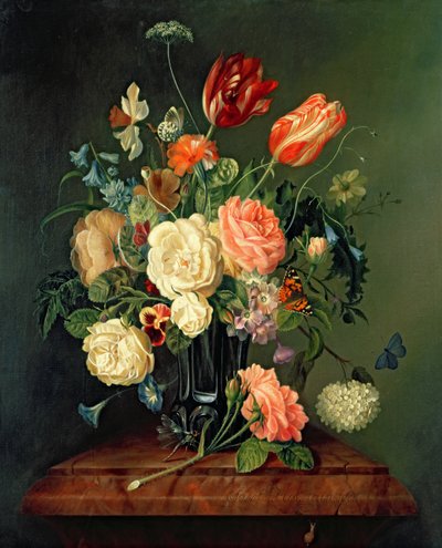 Stilleben med blandede blomster av Josef Holstayn