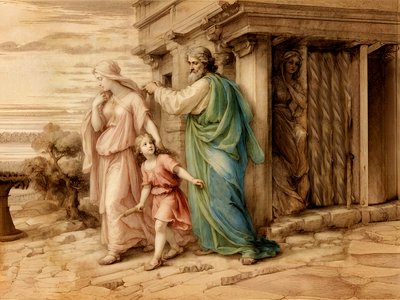 A1_Genesis_27-Hagar og Ismael sendt bort av Josef Johann Michel