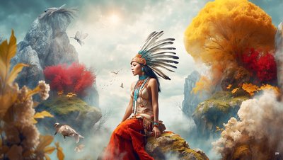Dreamcore_dreamlike_scene-native american_01 av Josef Johann Michel