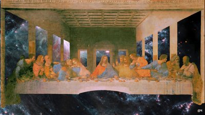 JJM-gjenskap: Leonardo da Vinci_The Last Supper+JWST av Josef Johann Michel