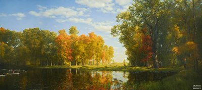 JJM gjenskaper Bierstadt-A: Autumn Forest av Josef Johann Michel