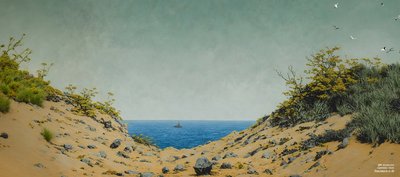 JJM gjenskaper Friedrich-CD: View through a bank hollow (Panorama) av Josef Johann Michel
