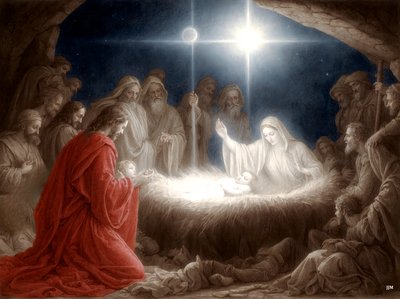 Jesus_i krybben_02 av Josef Johann Michel