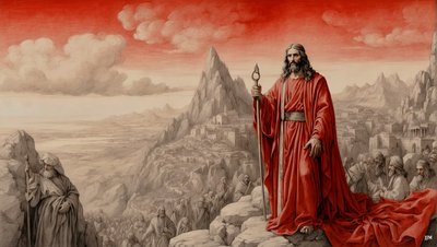 Jesus_ble vist av djevelen på et fjell alle verdens riker - tilbe meg_01 av Josef Johann Michel