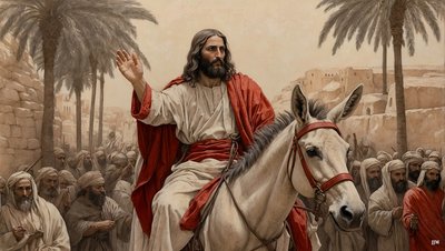 Jesus går inn i Jerusalem 03 av Josef Johann Michel