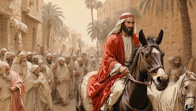 Jesus_går inn i Jerusalem_04 av Josef Johann Michel