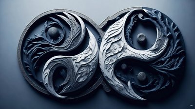 enkaustisk Feng Shui-konsept av YIN OG YANG _05 av Josef Johann Michel