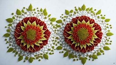 mandala: hibiscus-flower elements_01 av Josef Johann Michel