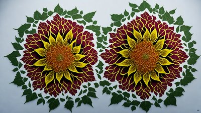 mandala: hibiscus-flower elements_02 av Josef Johann Michel