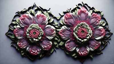 mandala: peoner-blomsterelementer_02 av Josef Johann Michel