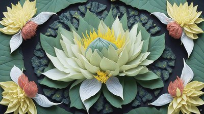 mandala: vannliljer elementer_04 av Josef Johann Michel
