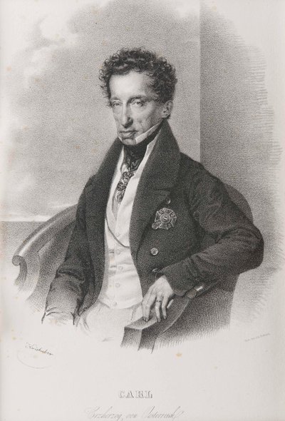 Erkehertug Karl av Østerrike 1771-1847, hertug av Teschen. av Josef Kriehuber