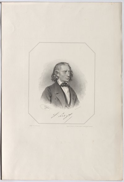 Portrett av Franz Liszt 1811-1886, 1856. av Josef Kriehuber