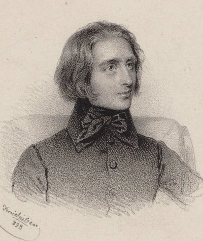 Portrett av komponisten Franz Liszt 1811-1886, 1838. av Josef Kriehuber
