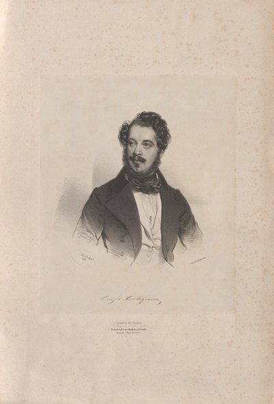 Portrett av operasangeren Giovanni Orazio Cartagenova 1800-1841, 1838. av Josef Kriehuber