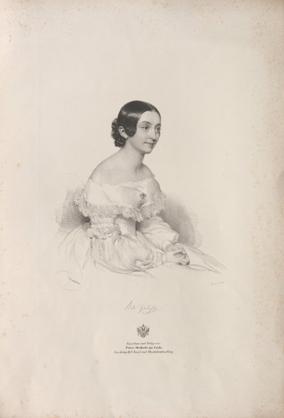 Portrett av operasangerinnen Rita Gabussi 1810-1891, 1840. av Josef Kriehuber