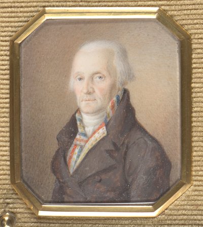 Eldre herre i blå, hvit og rød vest av Josef Lanzedelli d. Ä.