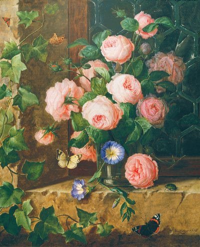 blomsterstilleben av Josef Lauer